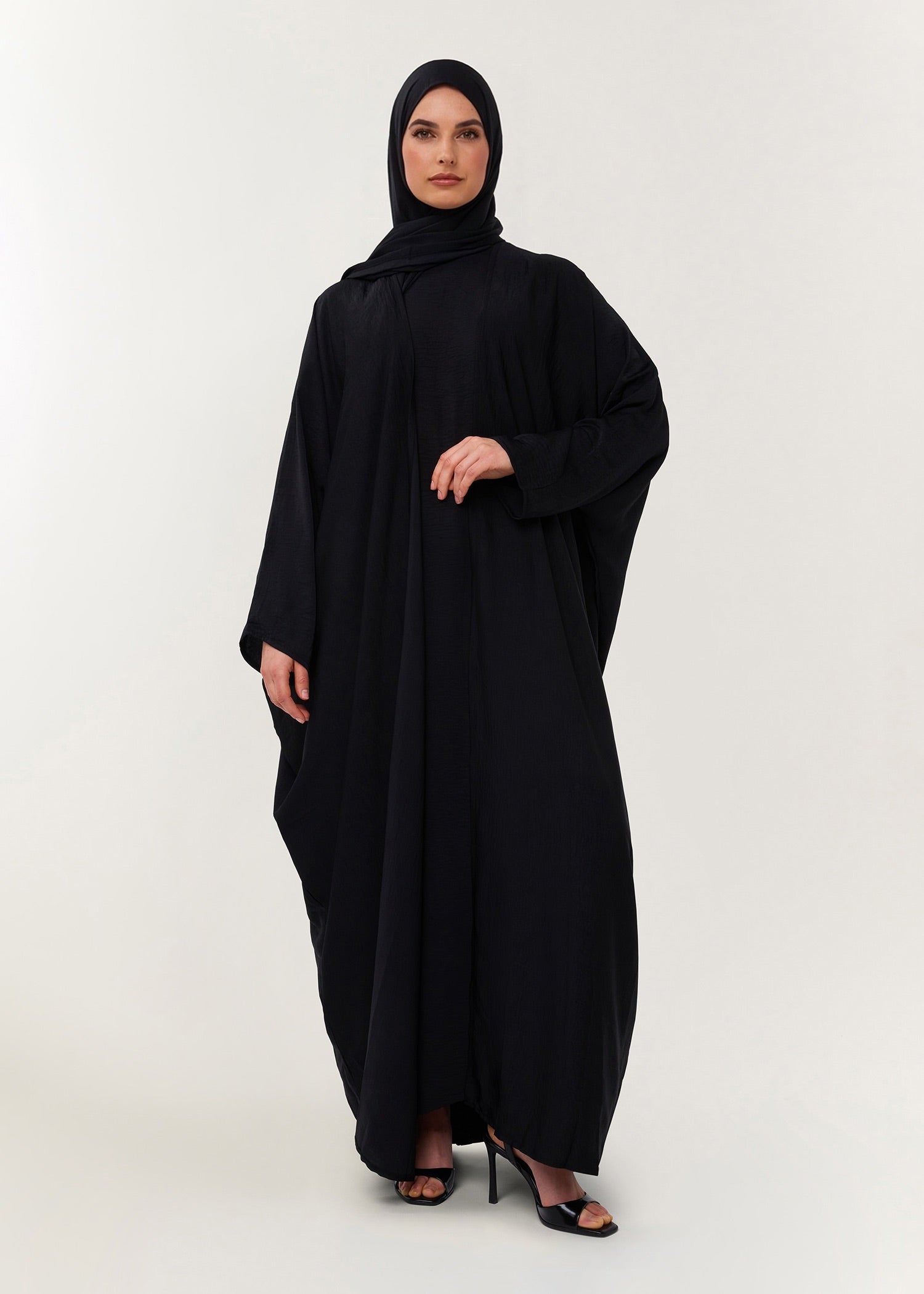 3-delige set Farasha Abaya black