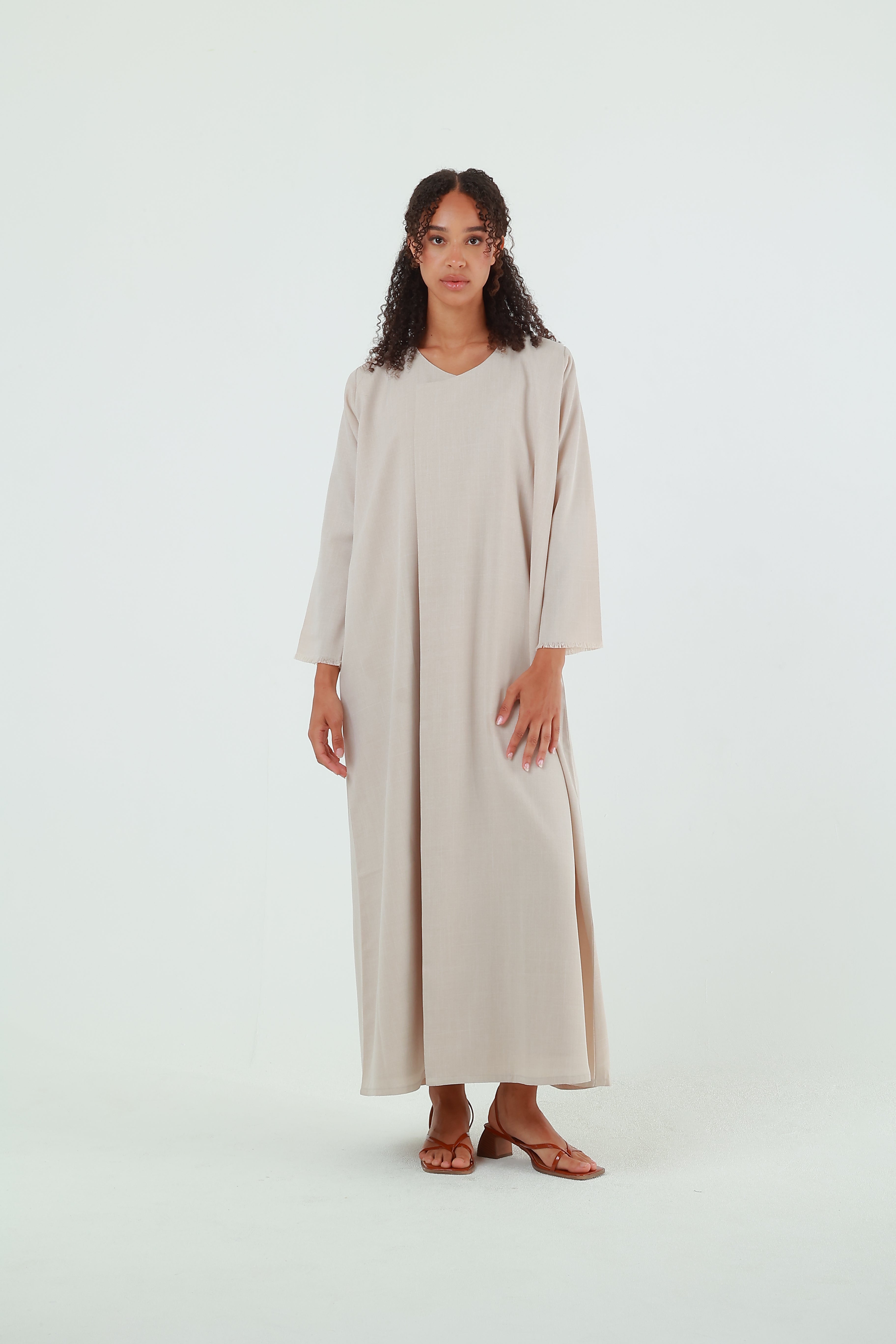 LINEN BEIGE ABAYA