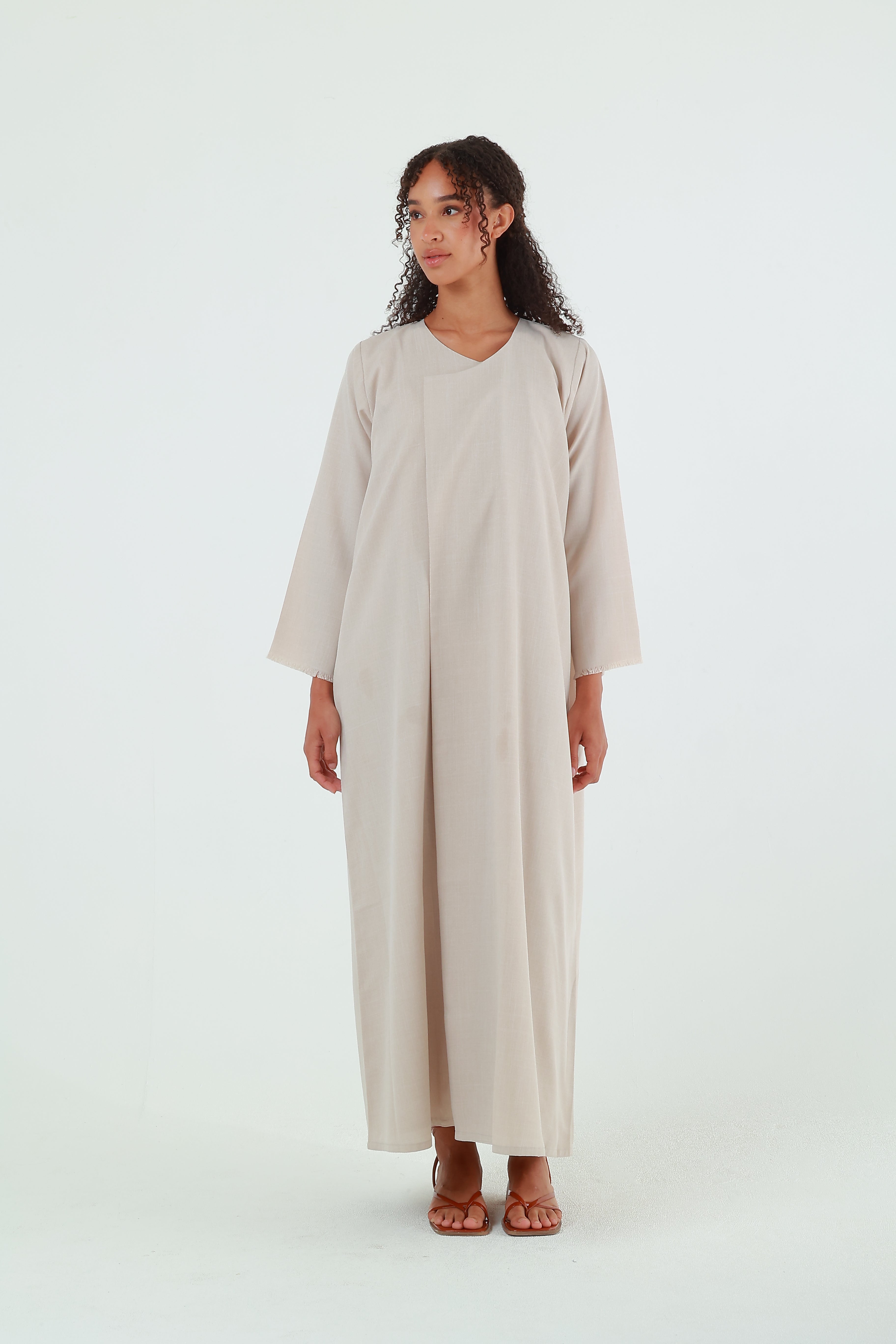 LINEN BEIGE ABAYA