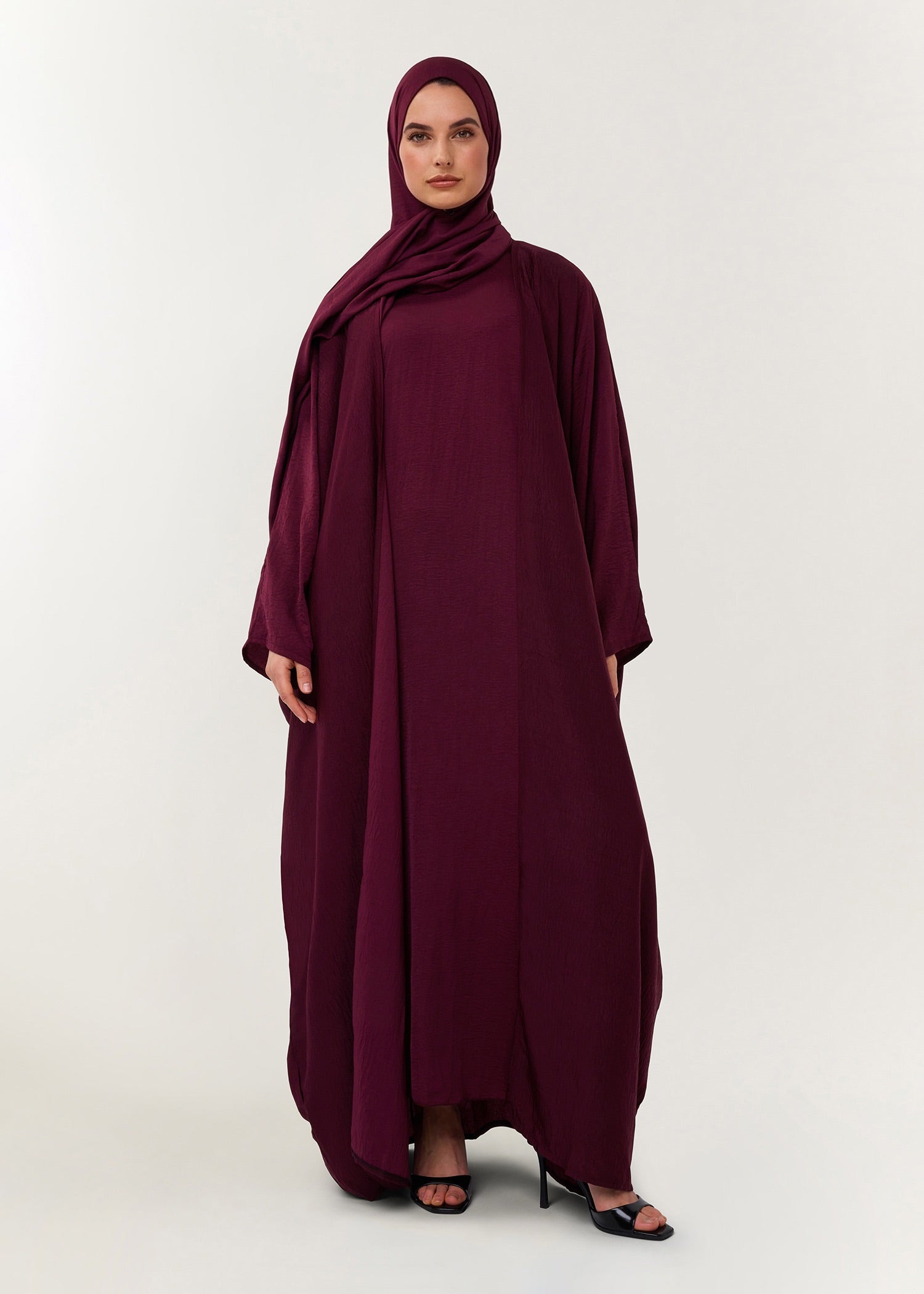 3-delige set Farasha Abaya Burgundy